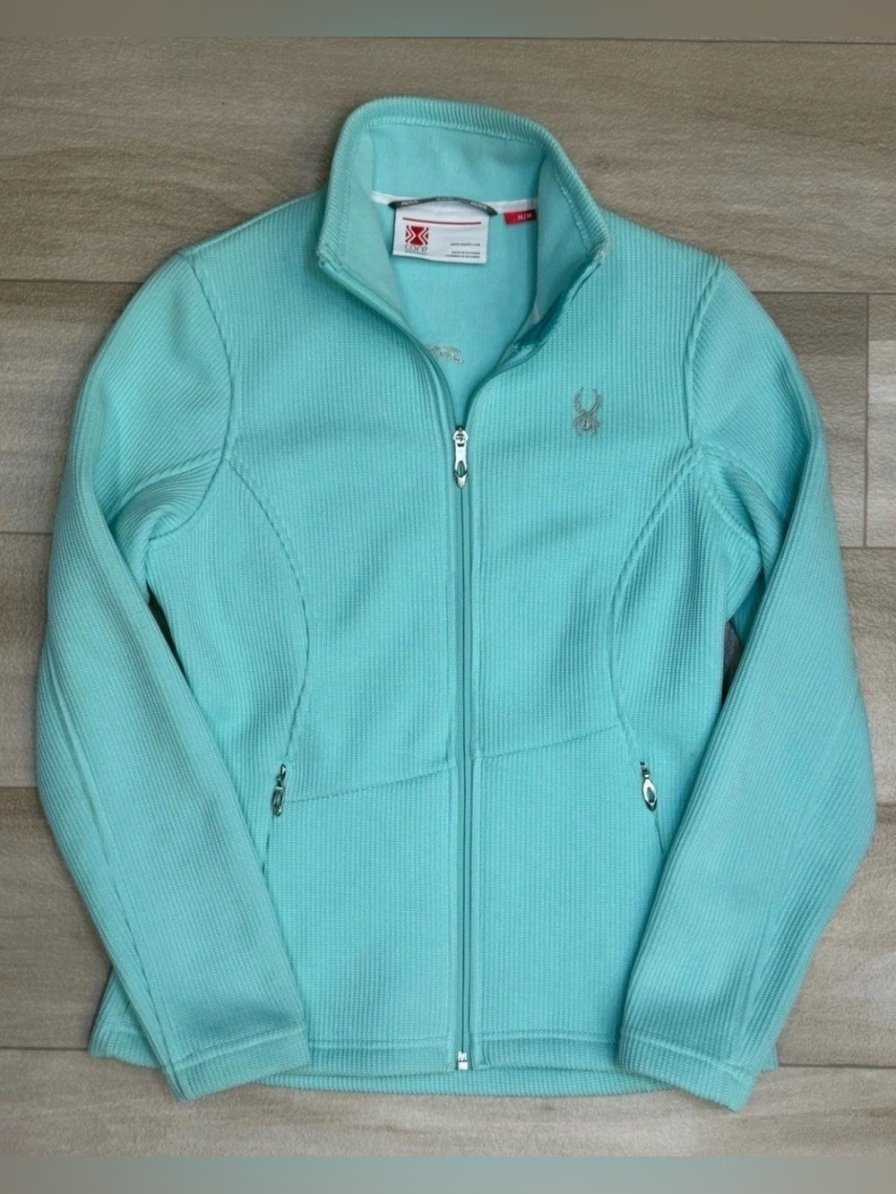 SPYDER CORE WOMENS SWEATER ZIP UP JACKET Zip Pockets SZ M EUC Funnel Collar
Logo